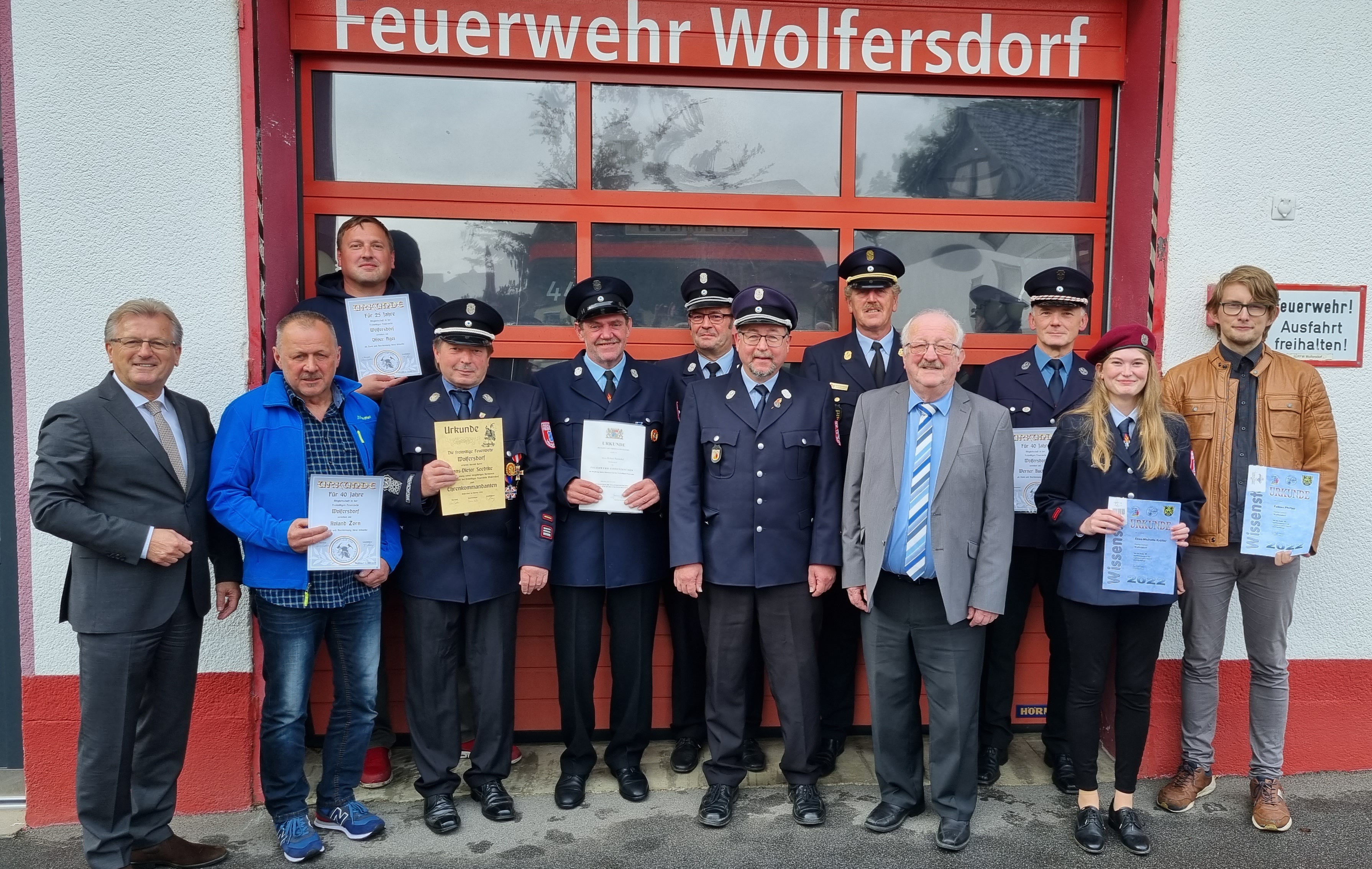 Jahreshauptversammlung bei der Freiwilligen Feuerwehr Wolfersdorf