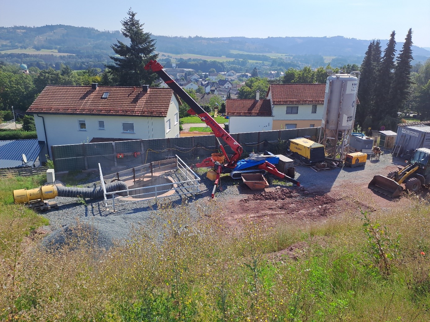 Arbeitsfortschritt bei der Wiederherstellung der Grubenwasserableitung des K. B. Maximilian Erbstollens im ehemaligen Steinkohlenrevier von Stockheim