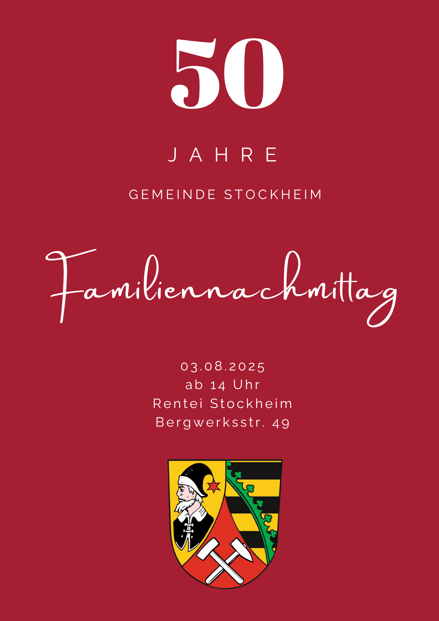 Flyer 50 Jahre Gemeinde Stockheim